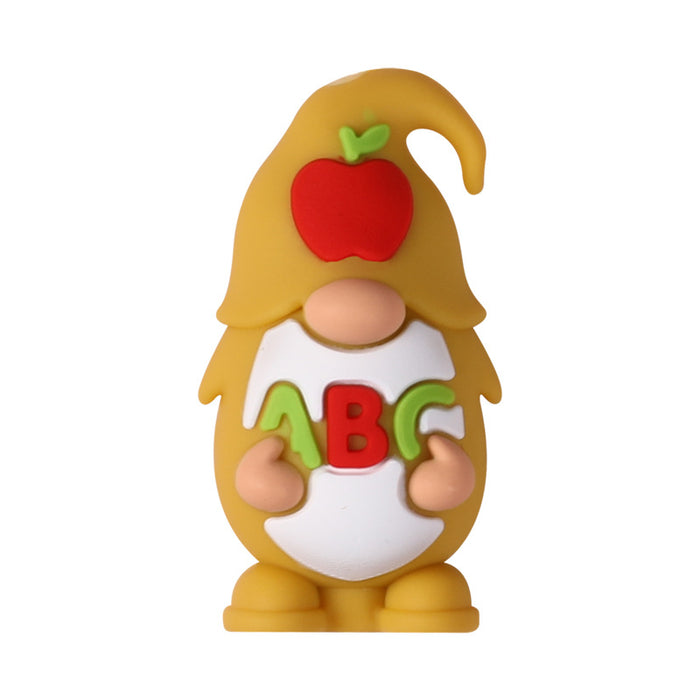 Wholesale 20pcs Teacher Jewelry 3D Cartoon Dwarf Silicone Beads DIY Necklace Accessories Abc Teacher Silicone Beads Loose Beads