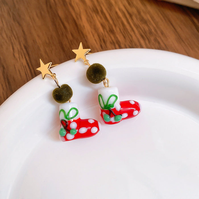 Wholesale  little devil skull heart dark earrings