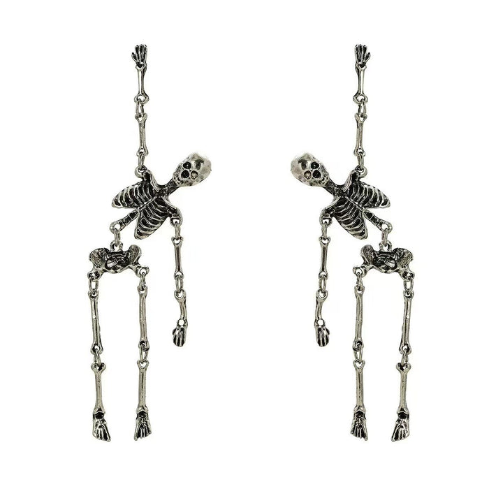 Wholesale Eco Friendly  Skeleton Stud Drop Earrings Trendy Gothic Party Jewelry Accessory For Boutique Resale