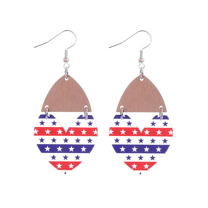 Wholesale Star earrings with striped heart-shaped acrylic patchwork earrings and earrings