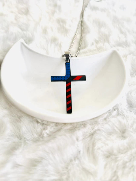 Wholesale Stainless steel drip oil cross necklace, titanium steel pendant, non fading necklace