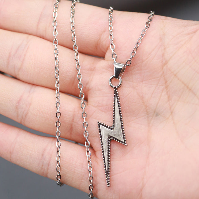 Wholesale Luminous Lightning Pendant Stainless Steel Men's Necklace JDC-NE-ChengHan003