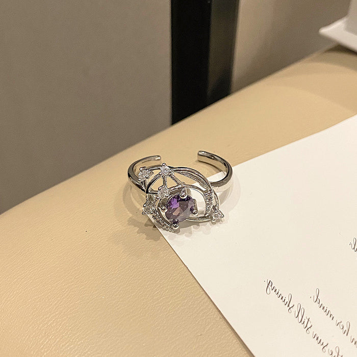 Wholesale Exquisite niche zircon butterfly diamond ring with minimalist layering style and versatile ring accessories