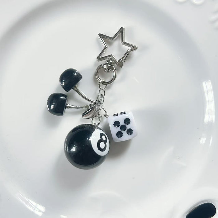 Wholesale cherry metal pendant jewelry bag pendant key buckle cherry crystal key pendant