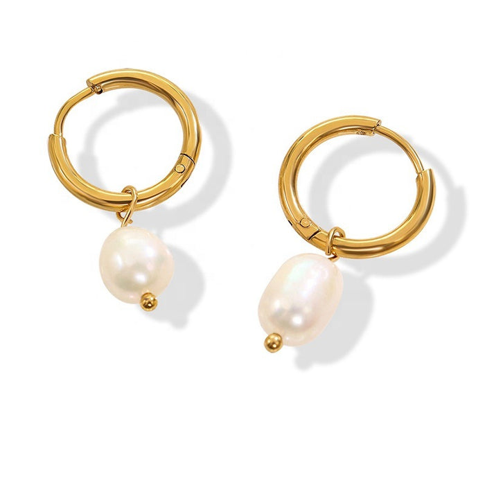 Wholesale pearl earrings gold plated earrings