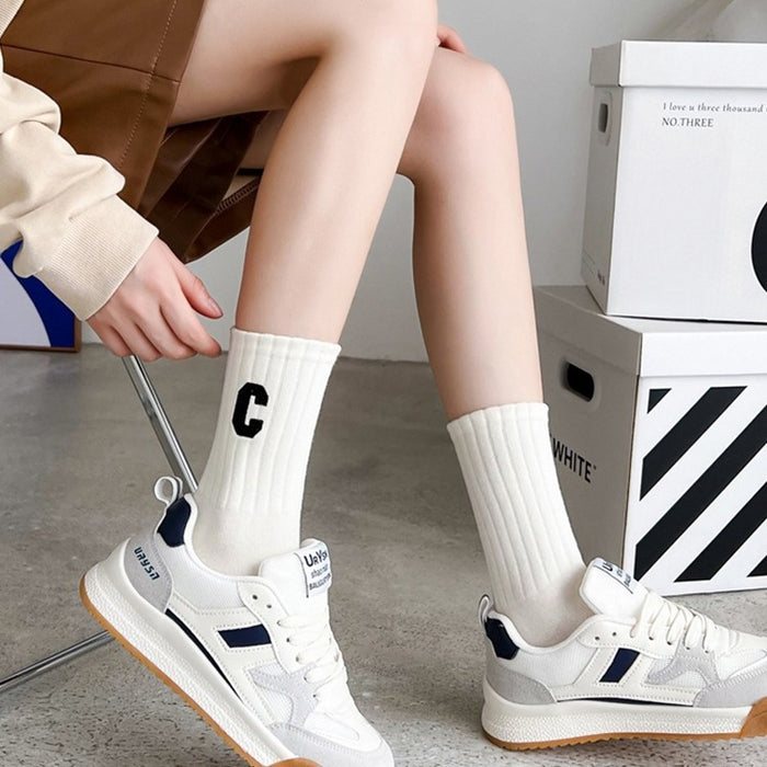 Wholesale Letter socks, children's mid tube socks, cotton soles, sweat absorbing and odor proof long socks, external sports socks