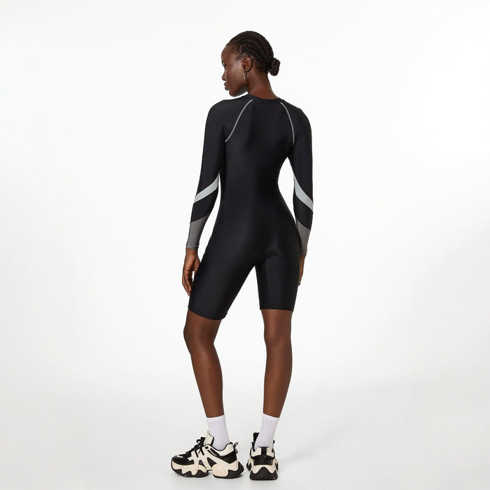 Wholesale Sports swimsuit, long sleeved swimsuit, textured one-piece swimsuit