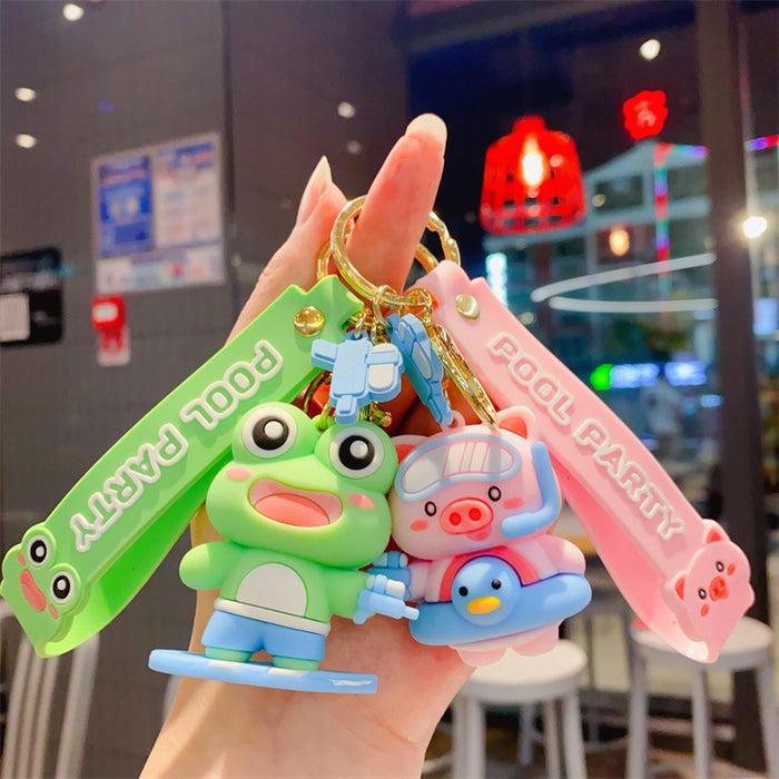 Wholesale Cartoon Summer Pool Party Keychain