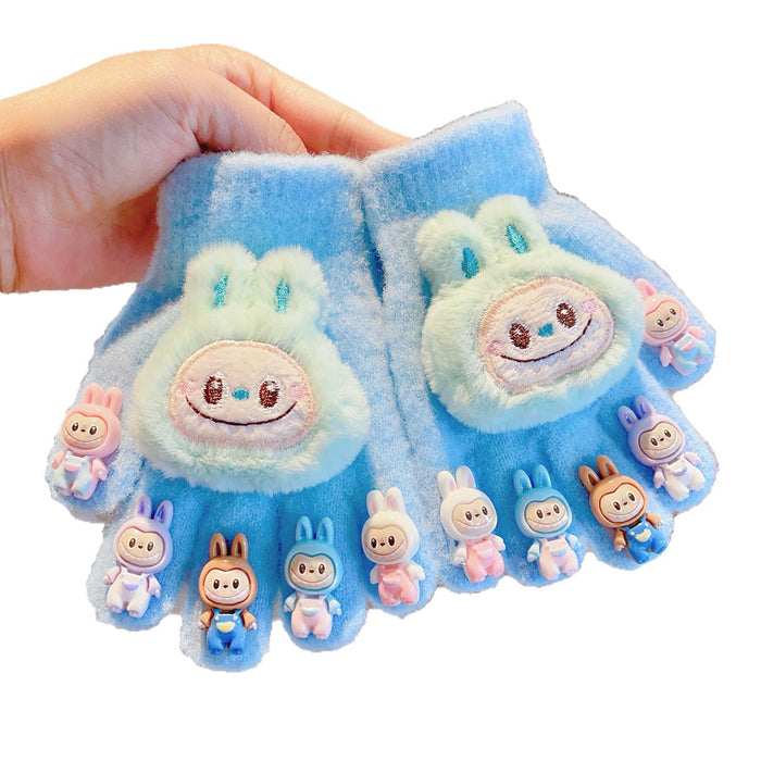 Wholesale Cartoon dolls  finger cots for babies,  with plush and thick windproof material