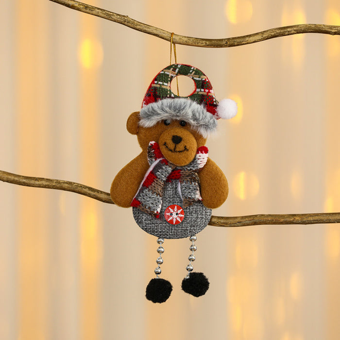 Wholesale Christmas Decorations Small Pendant Christmas Tree Fabric Pendant Elder Elk Doll Small Hanging Window Small Pendant