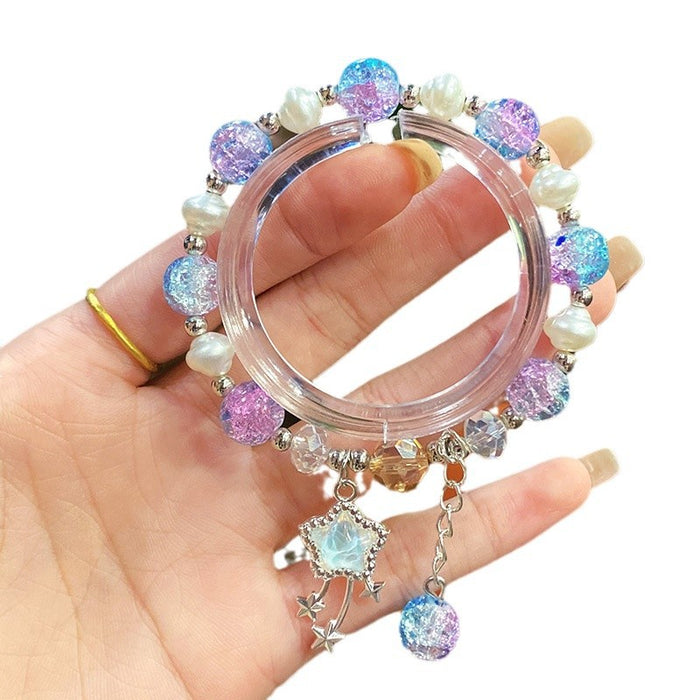 Wholesale Star Glass Bead Bracelet Chic Forest Sweet Theme Fashion Jewelry Accessory MOQ≥3