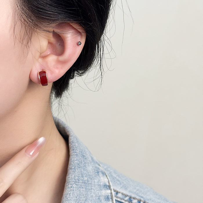 Wholesale Earnail drop glaze flocking with a simple and high-end feel