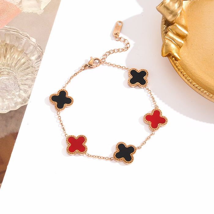 Wholesale Clover bracelet for  Five-Flower fritillary clover all-match bracelet