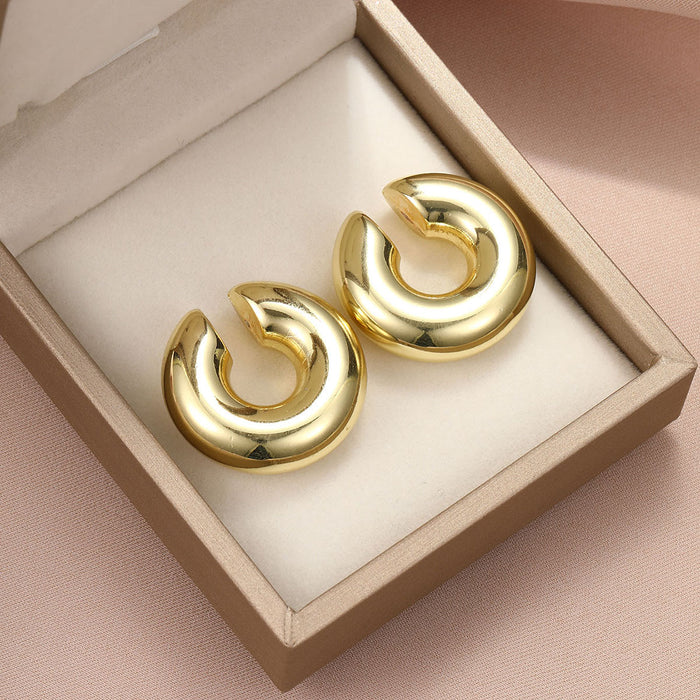 Wholesale Exaggerated hollow ear loops with geometric C-shaped ear clips