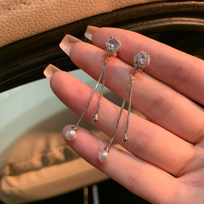 Wholesale Pearl long earrings, personalized, simple and versatile ear accessories