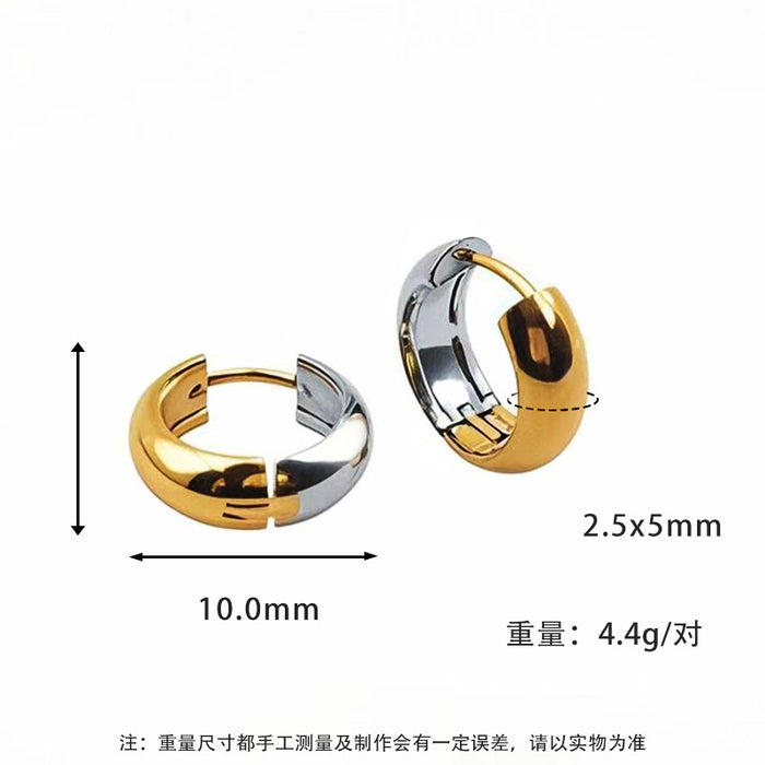 Wholesale Plain ring earrings with a light luxury and high-end feel, non fading titanium steel earrings and jewelry