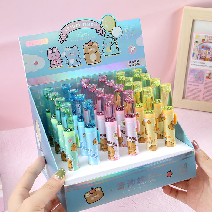 Wholesale Kapibala push-pull eraser quicksand capybara altered clean