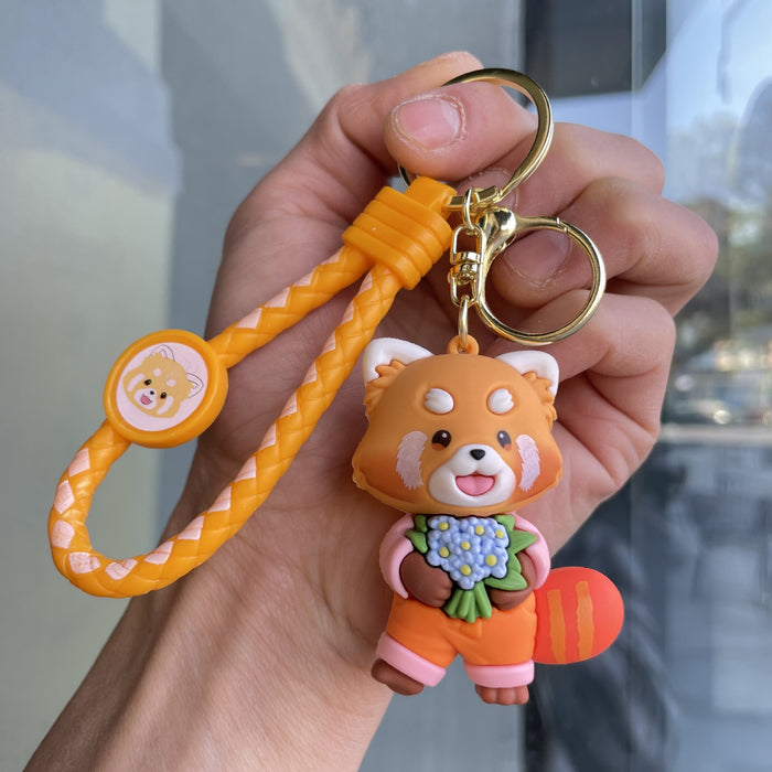 Wholesale Naughty Panda Keychain Cartoon Cute Bear Doll Bag Pendant Car Keychain Small Gift Wholesale