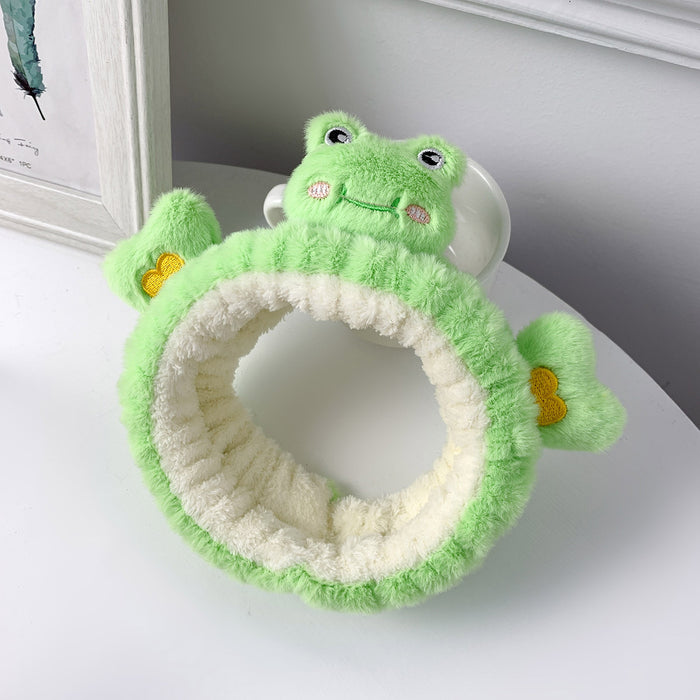 Wholesale Cute cartoon animal-shaped face wash headband