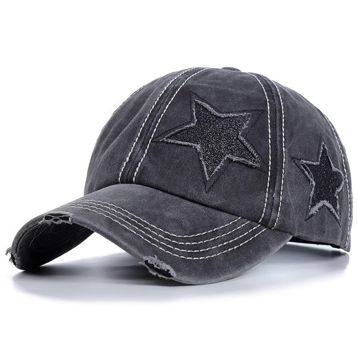 Wholesale Pure Cotton Perforated Pentagram Baseball Cap JDC-FH-RuiJ003