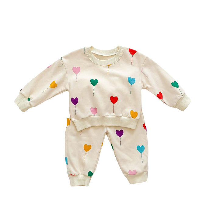 Wholesale Love Print Sweatshirt Baby Two Piece Set JDC-BC-WeiNiS001