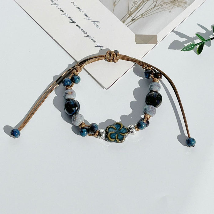 Wholesale Hand string student jewelry pentagram ceramic bracelet