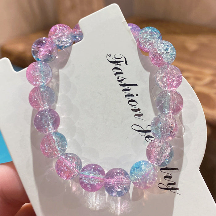 Wholesale Glass Bead Bracelet Deep Sea Blue Two-Color Unisex Fashion Accessory MOQ≥3
