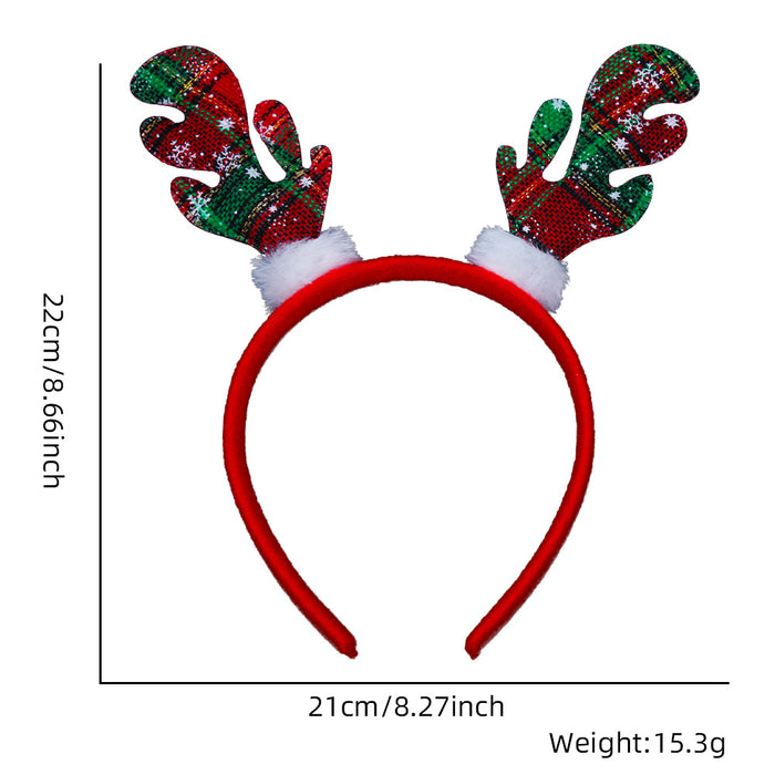 Wholesale Christmas headband elk horn five star headband Christmas decorations children plastic head buckle party decoration supplies