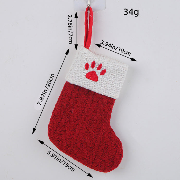 Wholesale Classic Red Letter Christmas Socks Wool Knitted Christmas Socks Festive Christmas Pendant Decoration