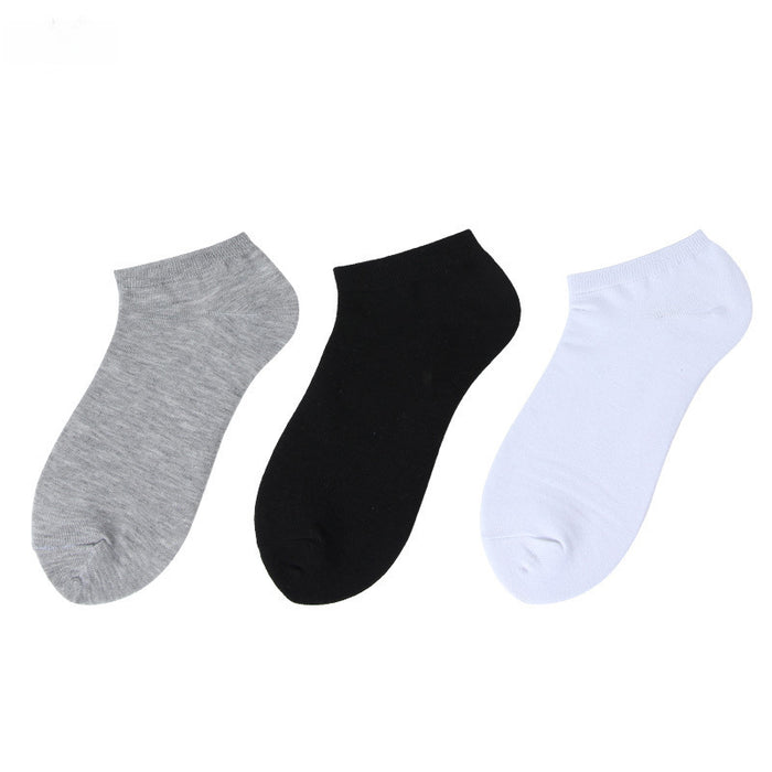 Wholesale Basic solid color white casual cotton socks with low cut and shallow mouth design
