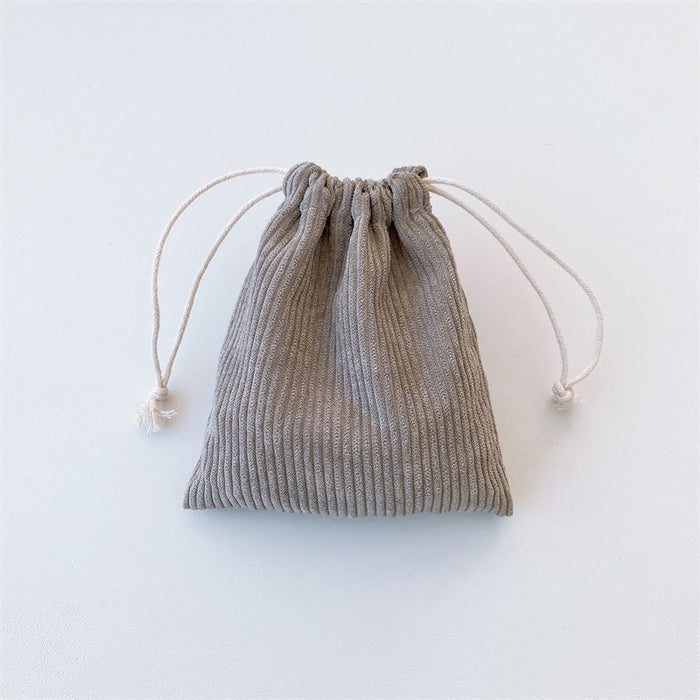 Wholesale Corduroy storage bag, drawstring pocket, portable coin purse