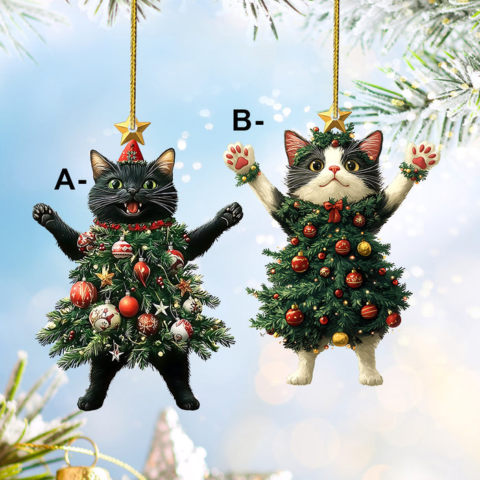 Wholesale Christmas wear Christmas tree kitten suitable for keychain bag car backpack pendant