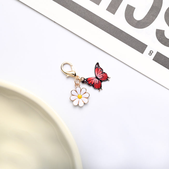 Wholesale Colorful enamel butterfly and  keychains