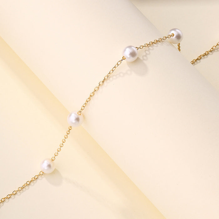 Wholesale New Jewelry Fashion Pearl Chain Necklace Simple Luxury Pearl Pendant