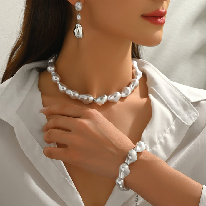 Wholesale  Jewelry French Style Imitation Pearl Baroque Necklace