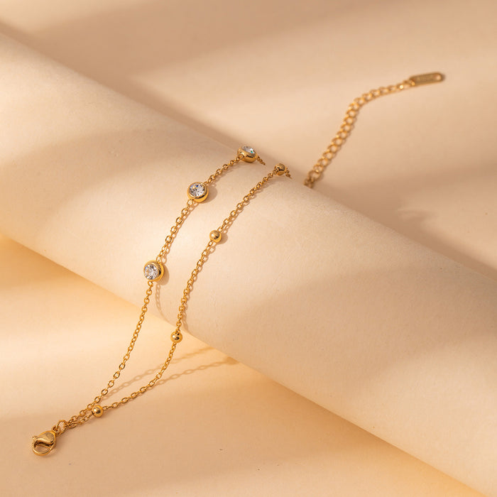 Wholesale Stainless steel fashion diamond bracelet flower geometric