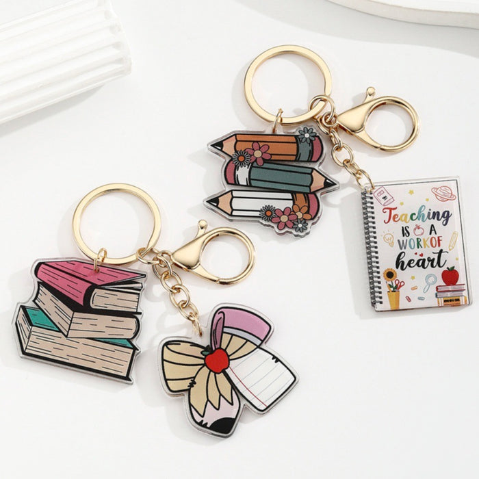 Wholesale Acrylic book pencil keychain