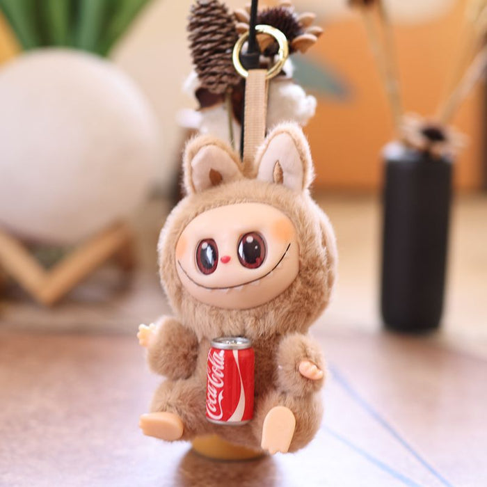 Wholesale Cute and cute second generation Coke vinyl rabbit pendant plush toy doll little rabbit bag pendant keychain