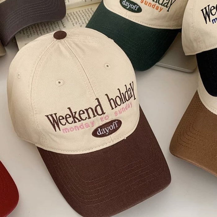 Wholesale Baseball cap retro color blocked versatile soft top duckbill cap