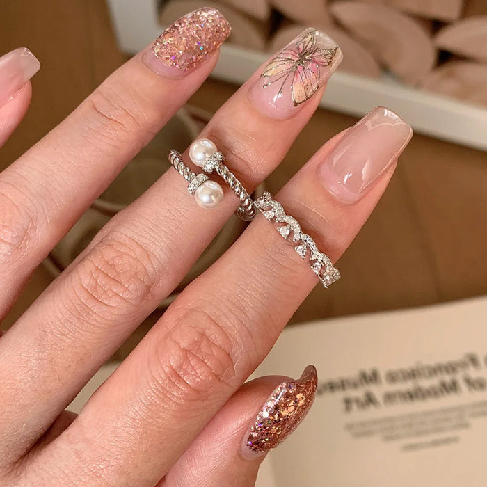 Wholesale Niche design brushed diamond ring, plain silver ring, stacked ring