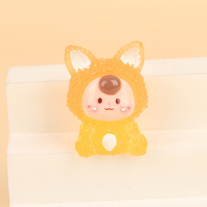 Wholesale Gradient doll resin glow-in-the-dark cute particle keychain