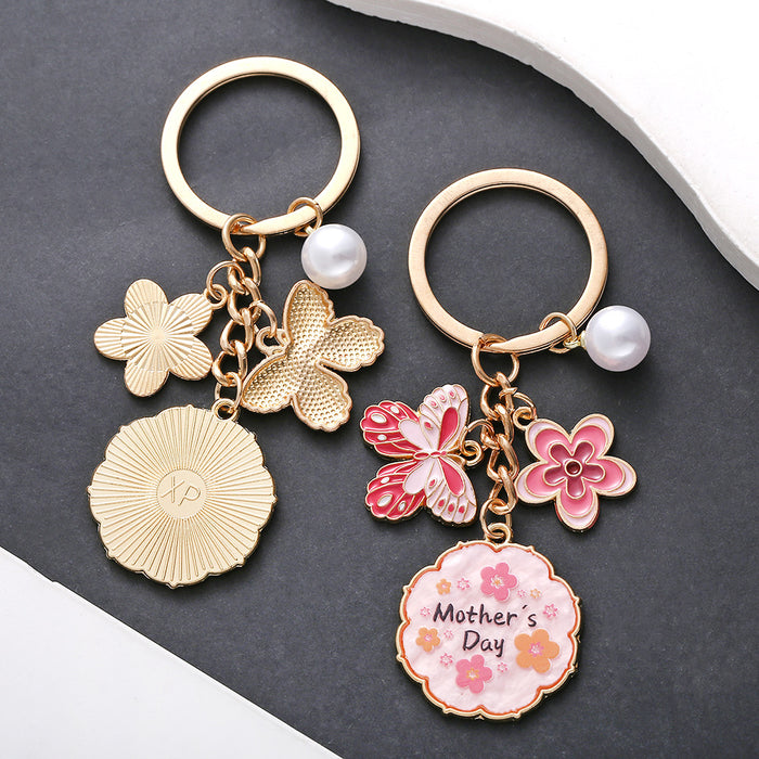 Wholesale Pink butterfly MOTHER' S DAY keychain