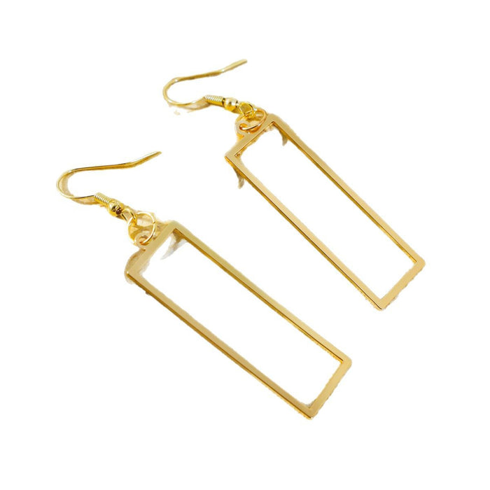 Wholesale Simple matte gold versatile earrings with high-end feel, trendy geometric earrings, earrings, pendants, accessories