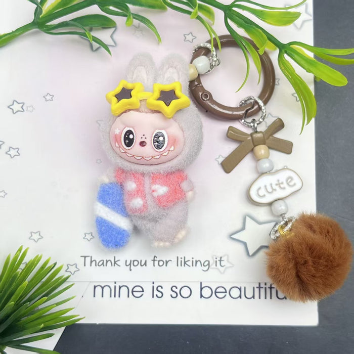 Wholesale flocked cute doll keychain pendant