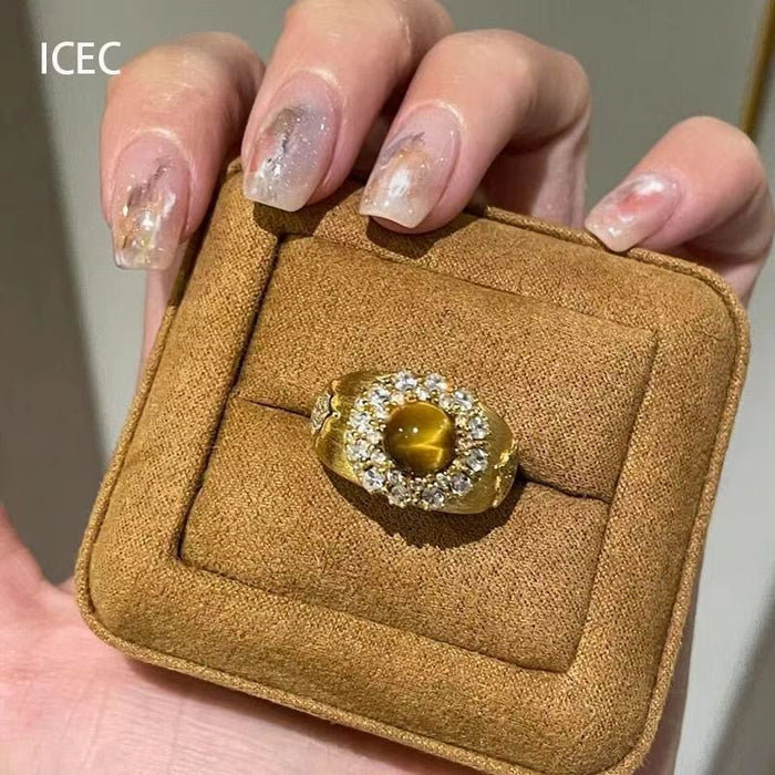 Wholesale Ring for women with niche design, light luxury full diamond zircon open index finger ring