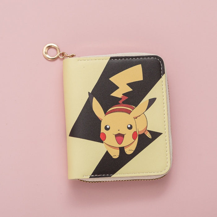 Wholesale New Fashion Cute Pikachu Printed Coin Purse Cartoon Girl Student Short Zipper Money Bag JDC-WT-QT005