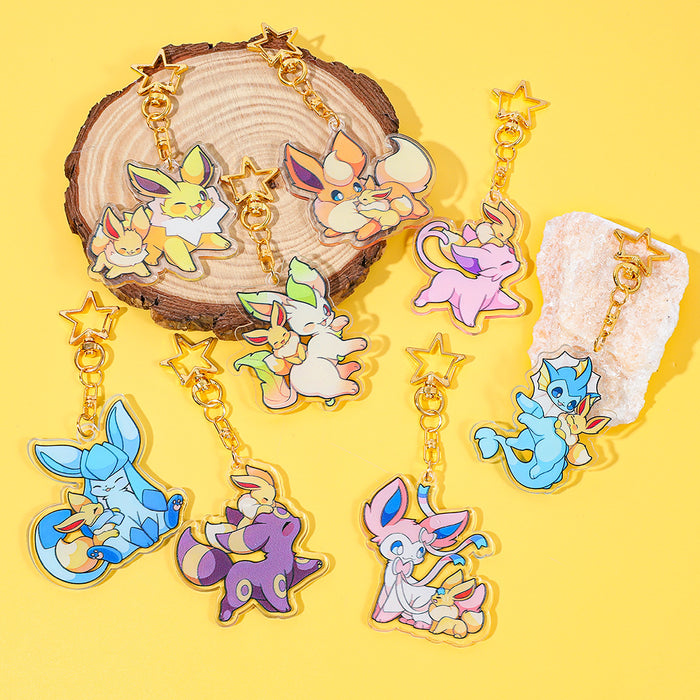 Wholesale Double-Sided Acrylic Peripheral Cute Cartoon Keychain Pendant