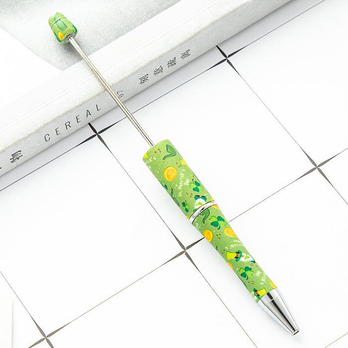 Wholesale St. Patrick's Day Beadable Pens Clover Plastic Pens DIY for Beaded JDC-PN-HuaH003