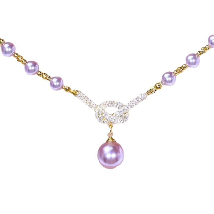 Wholesale Purple full diamond bead necklace
