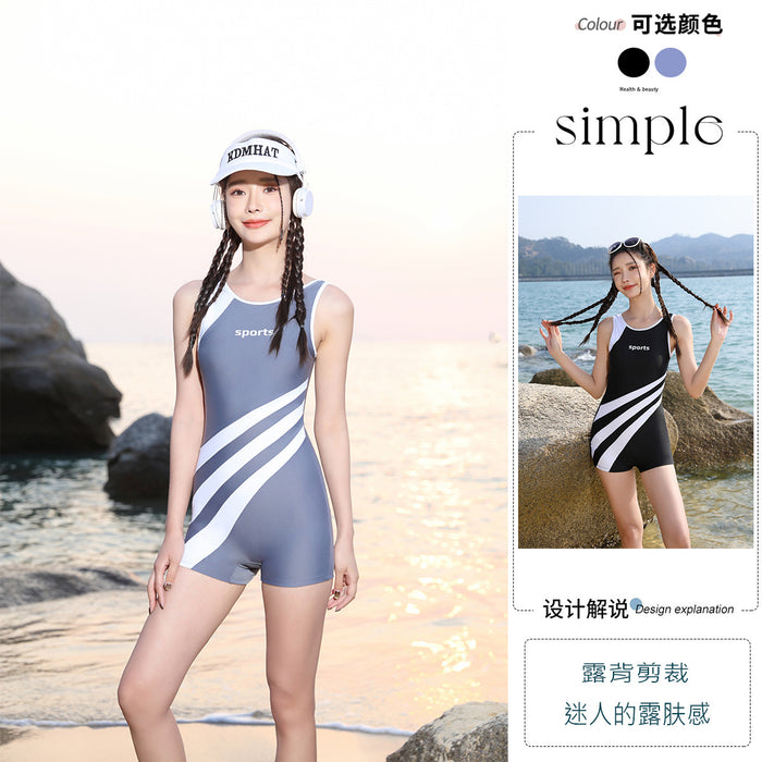 Wholesale One-piece swimsuit, flat angle slim fit, professional sports training, competitive conservative women's swimming suit